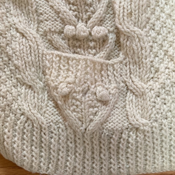 Athena Designs Irish HandKnit Pure New Wool, Unisex Fisherman’s Cable/Popcorn OS - Picture 2 of 7